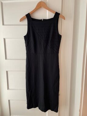Ann Taylor Black Sleeveless Sheath Midi Dress